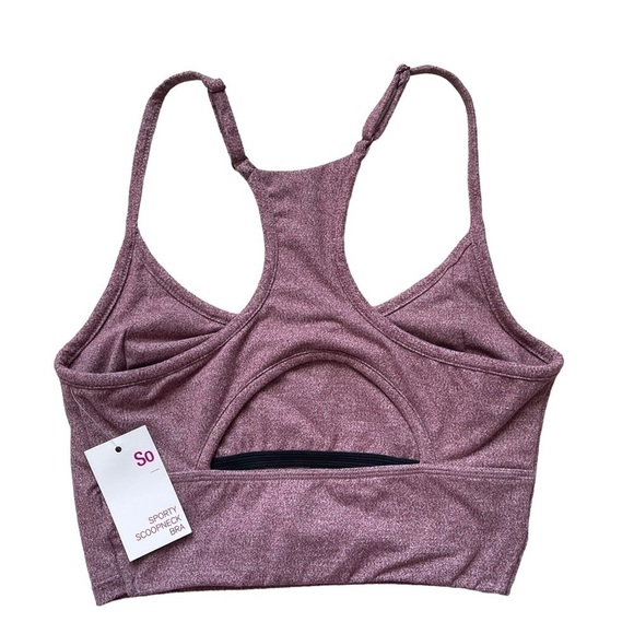 So Women’s Sporty Scoopneck Sports Bra Size S Adjustable Back Straps Athletic - Picture 5 of 7